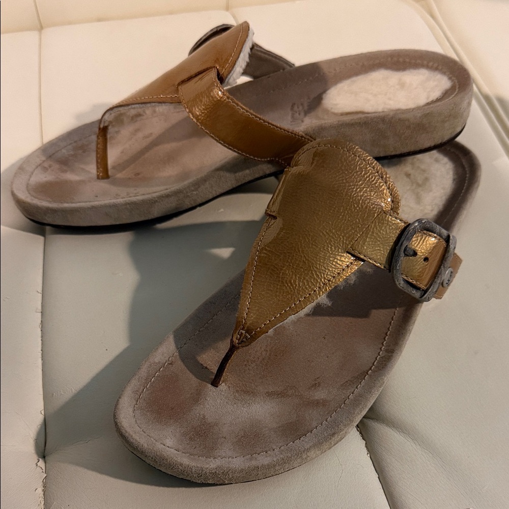 UGG Gold Leather Sandals